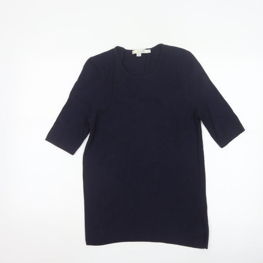Boden Women’s Navy Blue Wool Knit Short Sleeve Jumper UK 16