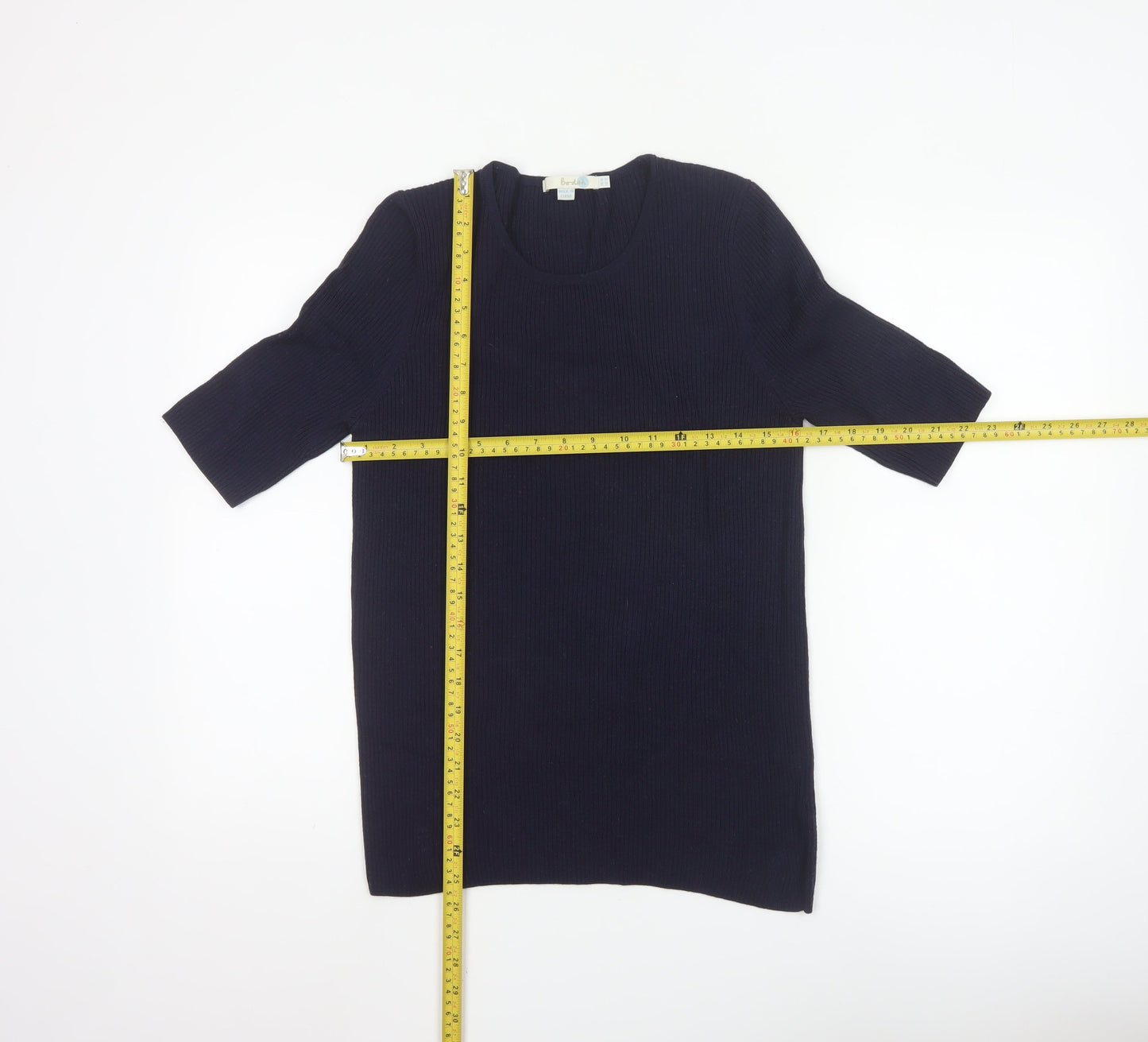 Boden Women’s Navy Blue Wool Knit Short Sleeve Jumper UK 16