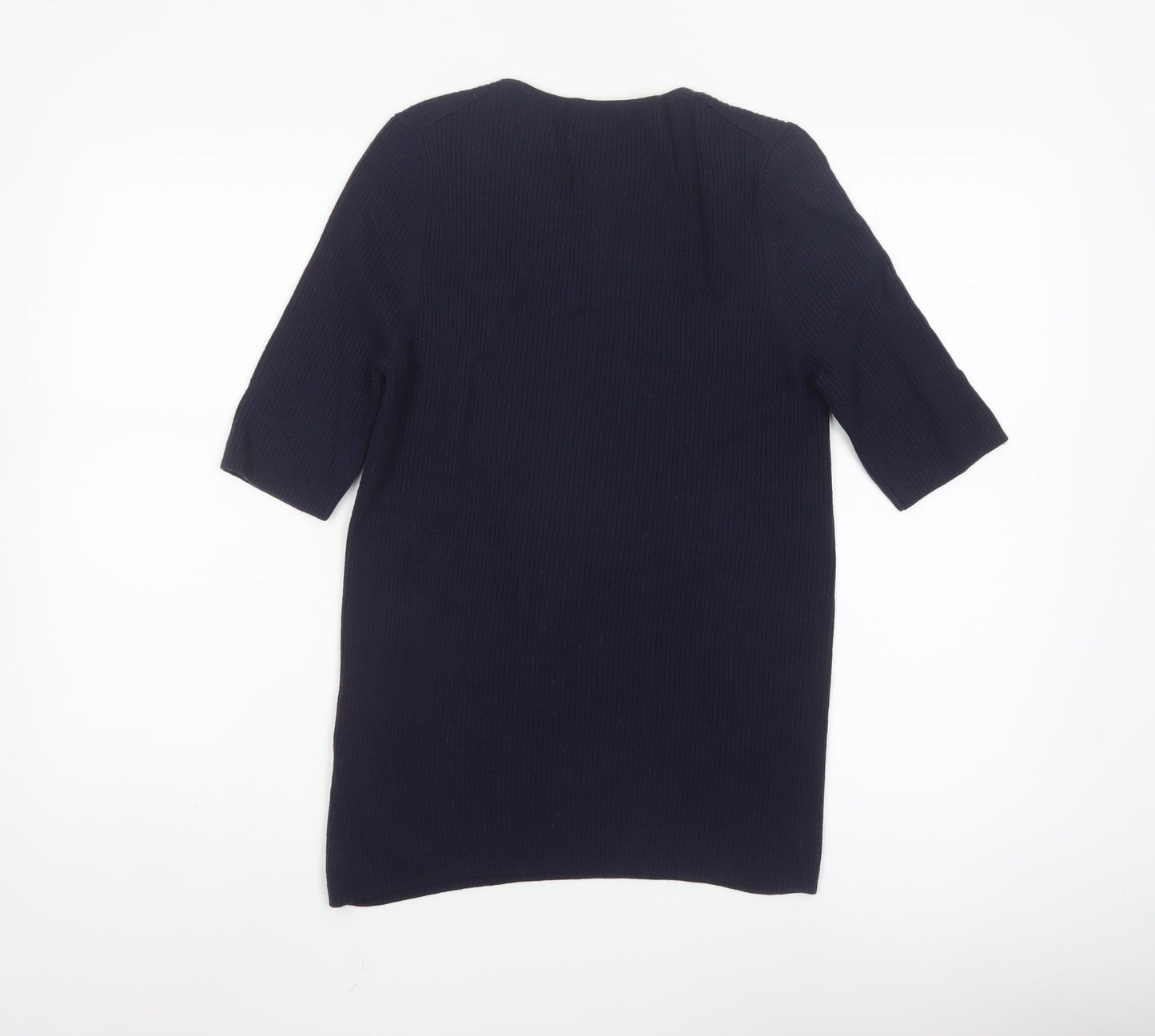 Boden Women’s Navy Blue Wool Knit Short Sleeve Jumper UK 16