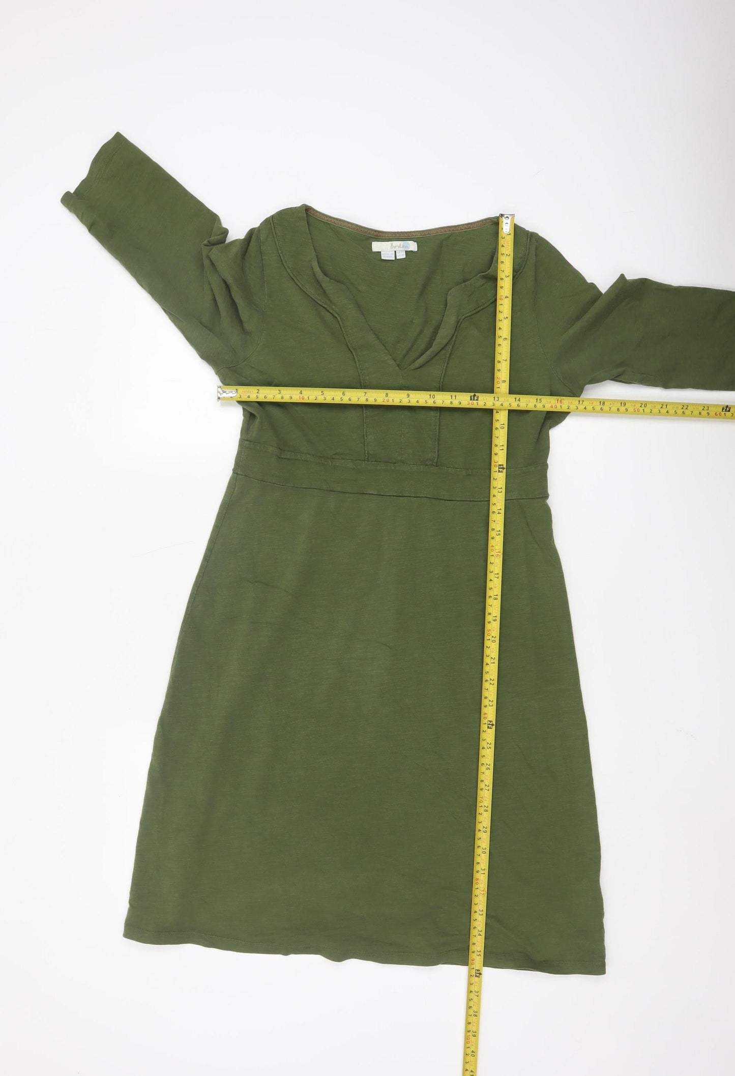 Boden Women Green Size 12 A-Line Cotton Knee Length Dress