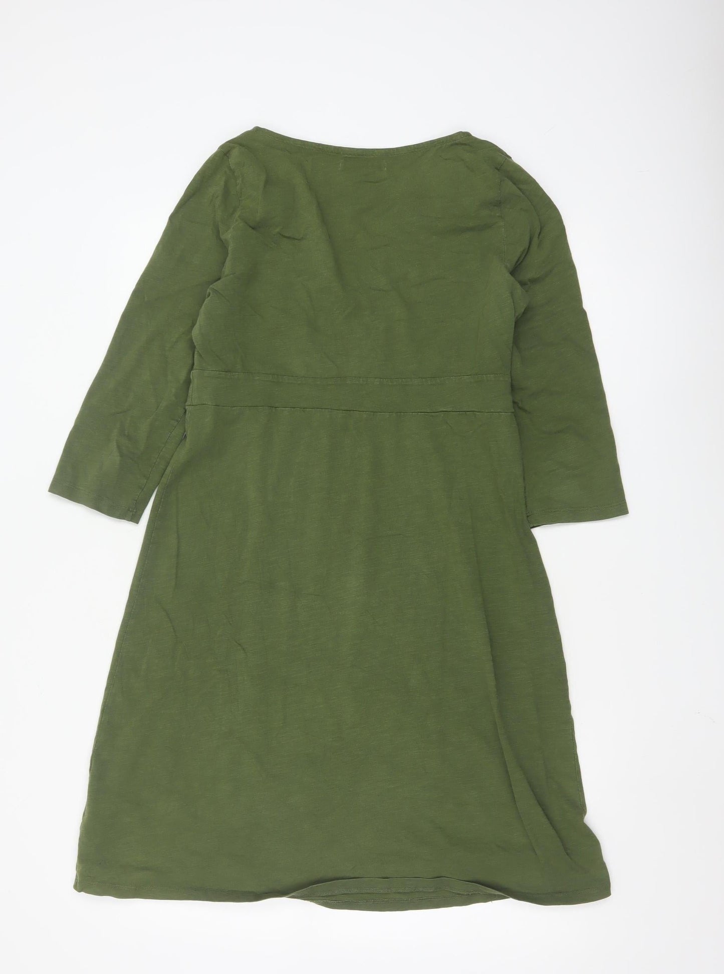 Boden Women Green Size 12 A-Line Cotton Knee Length Dress