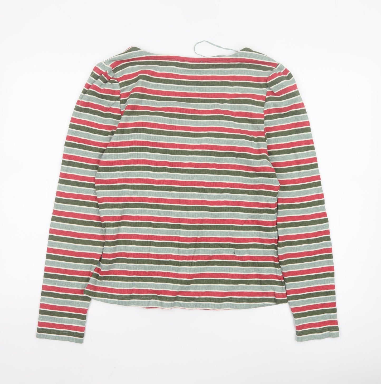 Fat Face Women’s Multicoloured Striped Button-Up Top Size 14 Cotton Blend