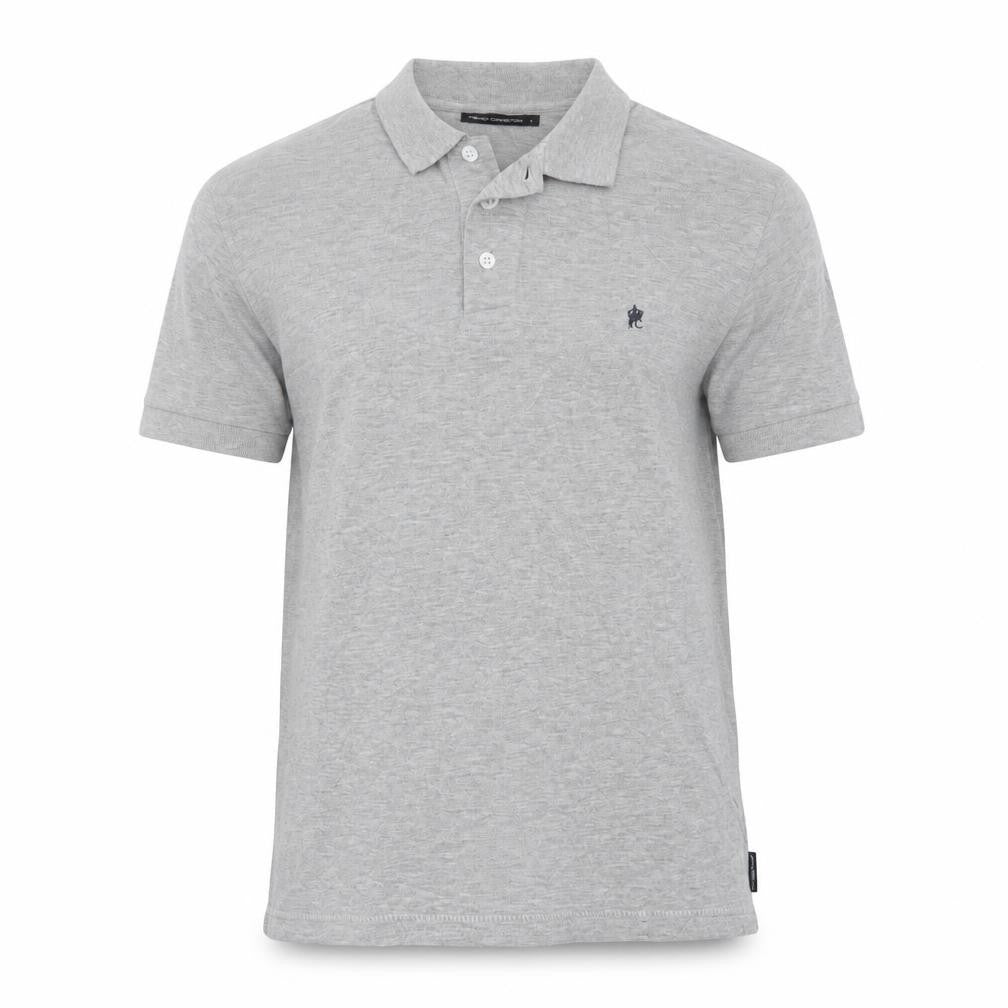 French Connection Women Grey Polo Shirt S Short Sleeve Cotton