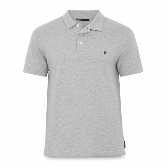 Front view of French Connection Women Grey Polo Shirt S Short Sleeve Cotton