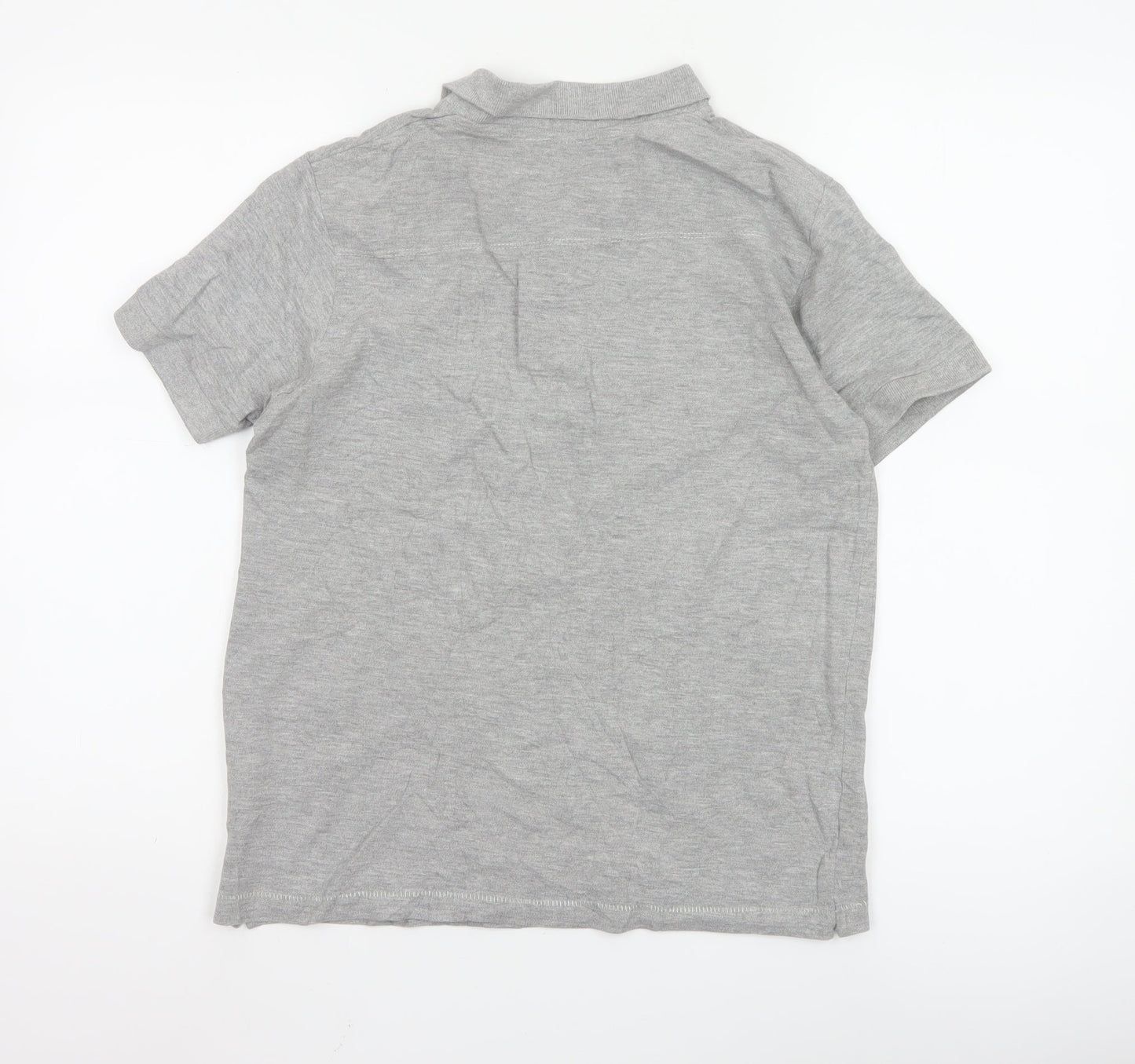 French Connection Women Grey Polo Shirt S Short Sleeve Cotton