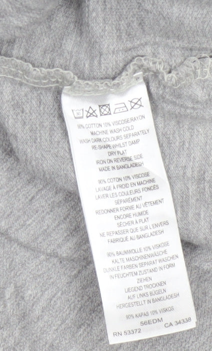 French Connection Women Grey Polo Shirt S Short Sleeve Cotton