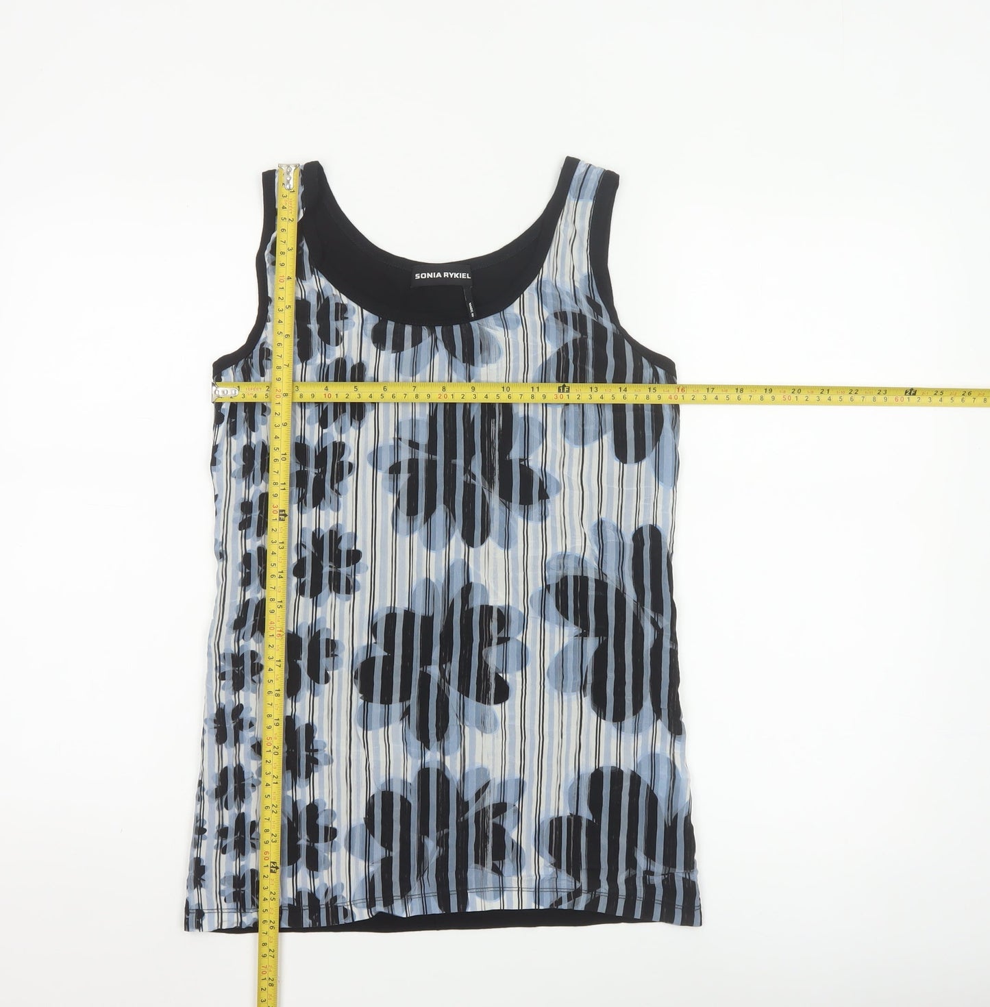 Sonia Rykiel Women’s Blue Floral Camisole Tank Top L