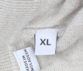 Jack & Jones Men's Beige Collared 1/4 Zip Knit Jumper XL