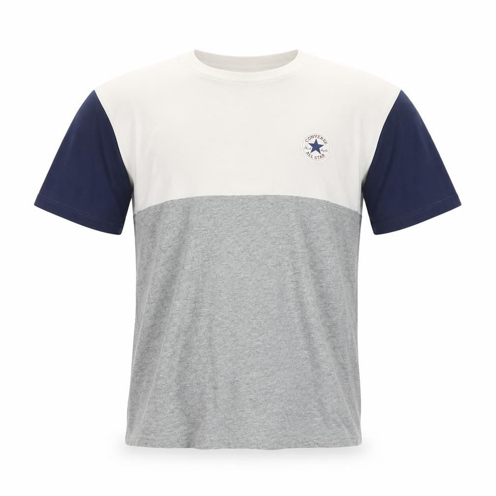 Converse Men's Grey Colourblock Crew Neck Short Sleeve T-Shirt M