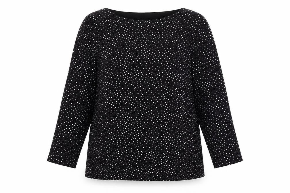 Marks & Spencer Women’s Black Polka Dot Cotton Tunic Blouse Size 14