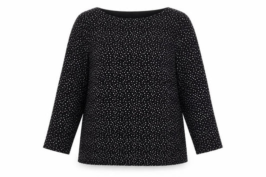 Marks & Spencer Women’s Black Polka Dot Cotton Tunic Blouse Size 14