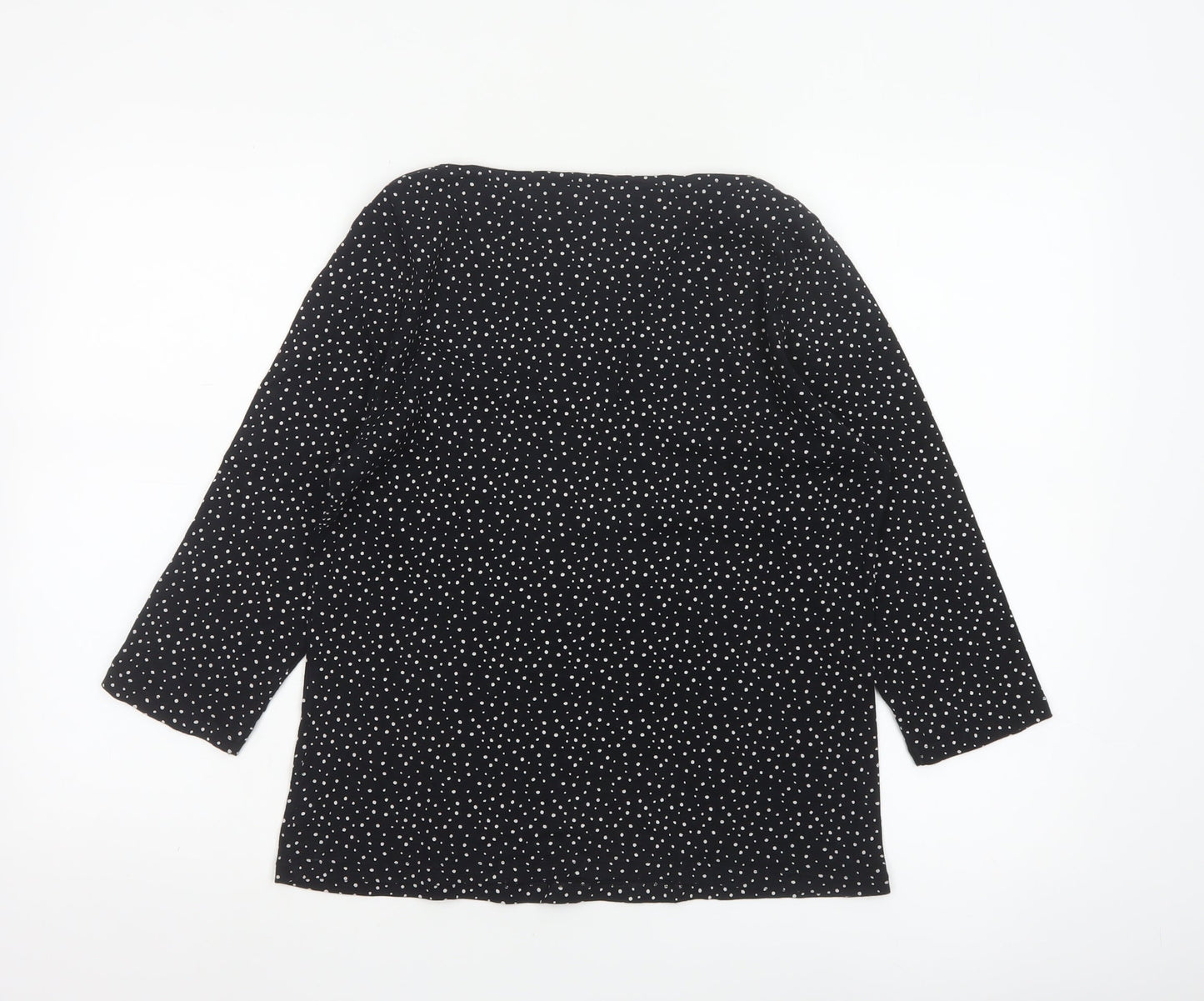 Marks and Spencer Women’s Black Polka Dot Cotton Tunic Blouse Size 14