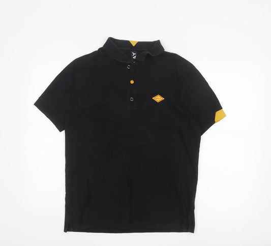 Replay Men's Black Regular Fit Cotton Polo Shirt M