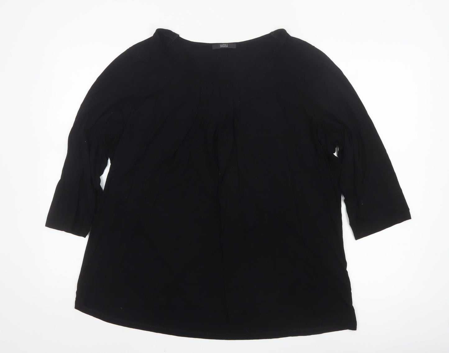 Marks and Spencer Women’s Black 3/4 Sleeve Tunic Blouse UK 22