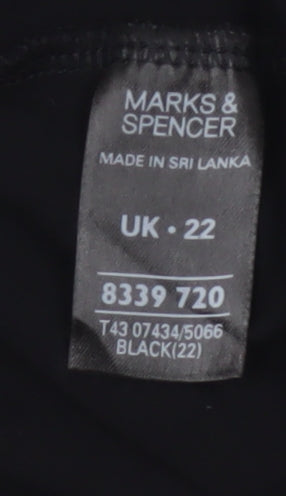 Marks and Spencer Women’s Black 3/4 Sleeve Tunic Blouse UK 22
