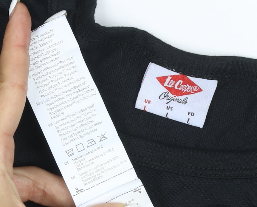Lee Cooper Men's Black L Short Sleeve Crew Neck T-Shirt