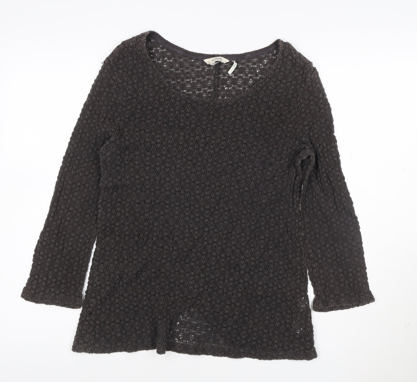 FatFace Women Brown Knit Cotton Pullover Jumper Size 14