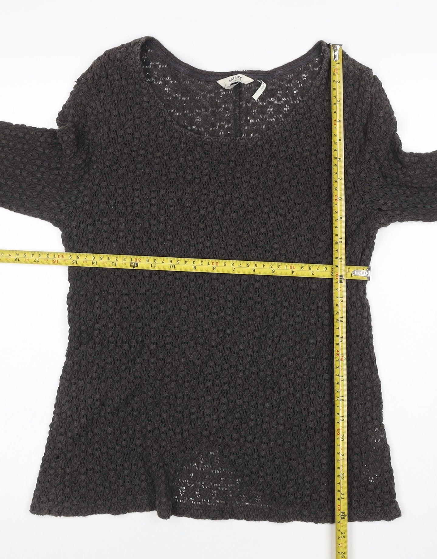FatFace Women Brown Knit Cotton Pullover Jumper Size 14