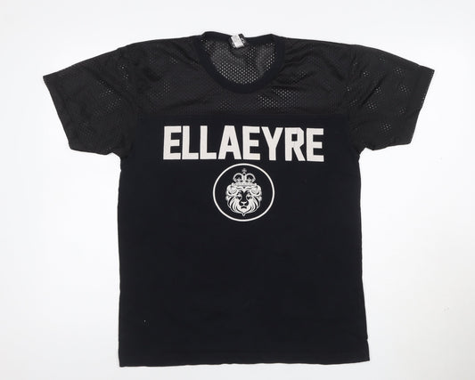 ELLA EYRE Women's Black Jersey Sports T-Shirt Size M