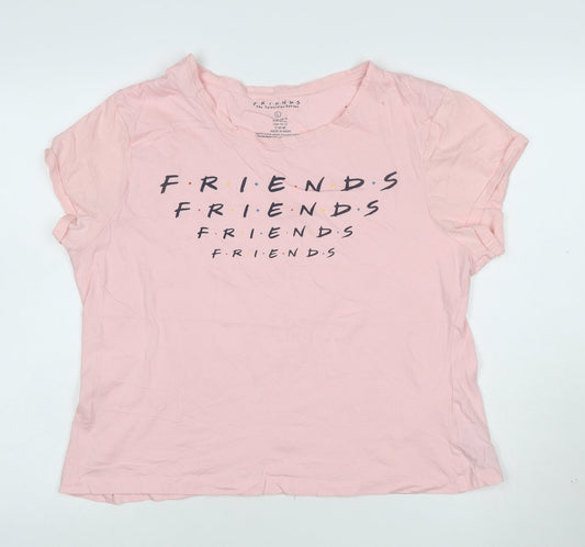 Friends Women's Pink Short Sleeve Cotton T-Shirt Size L