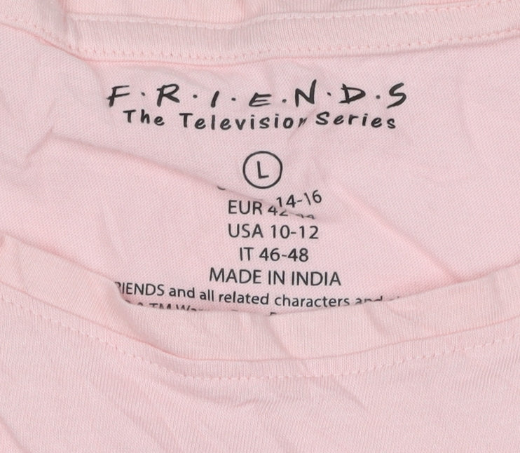 Friends Women's Pink Short Sleeve Cotton T-Shirt Size L