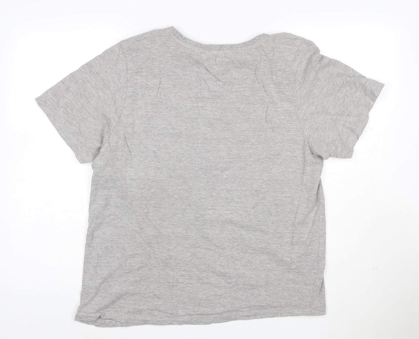 Amara Reya Womens Grey Sequin Star T-Shirt Size XL