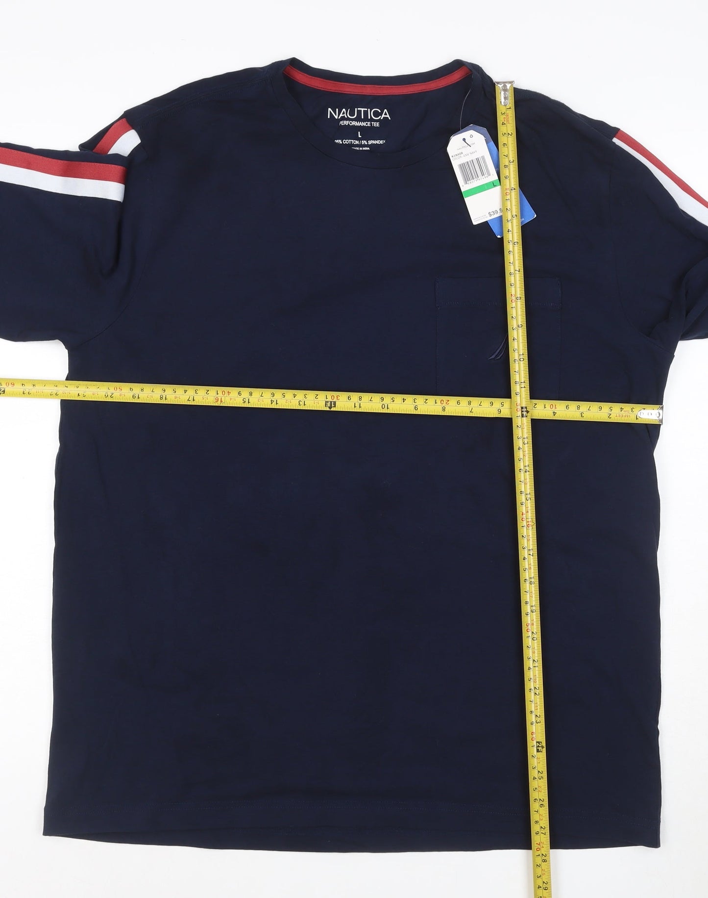 Nautica Men Blue Long Sleeve Performance T-Shirt L