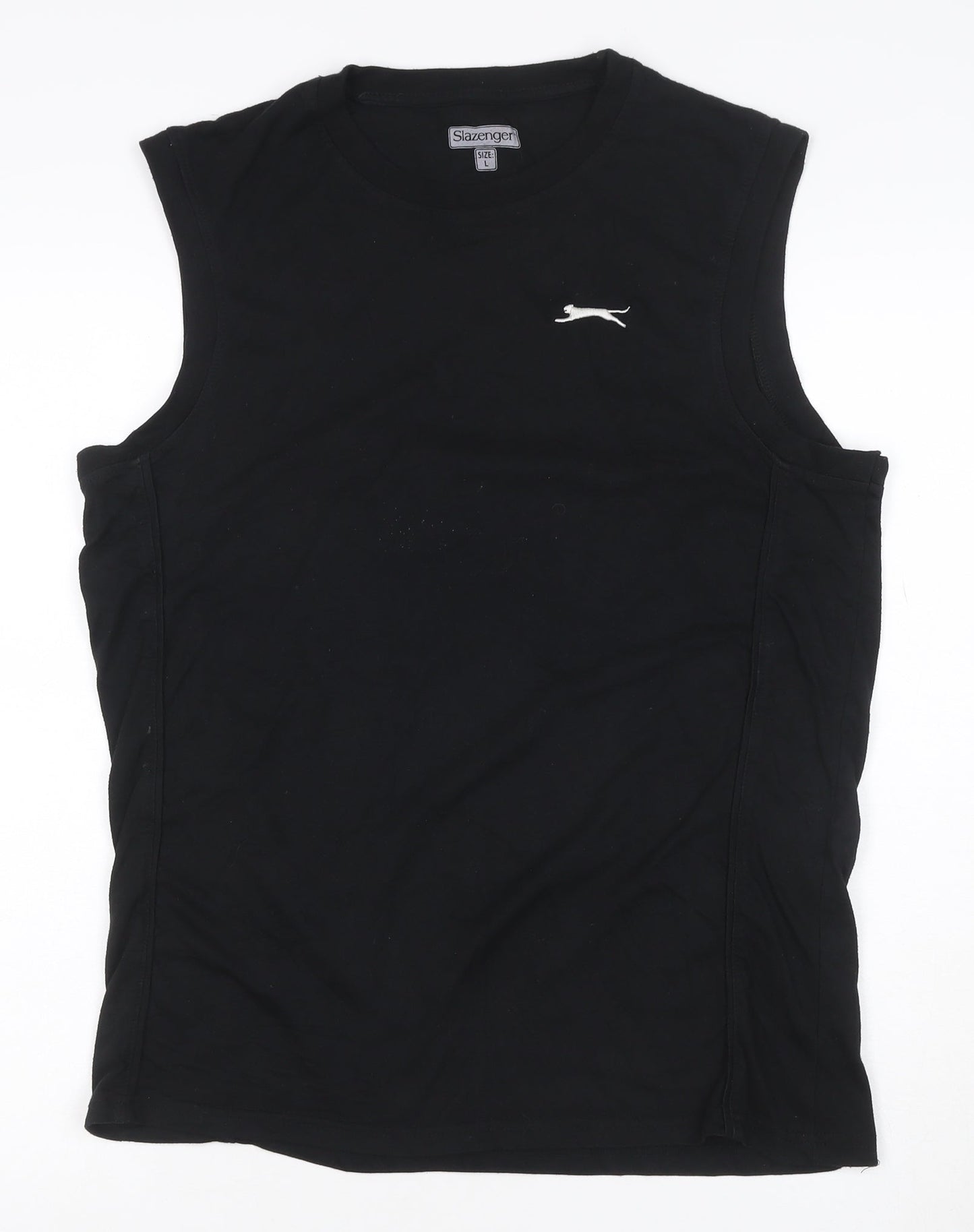 Slazenger Men's Black Sleeveless Crew Neck Athletic T-Shirt Size L