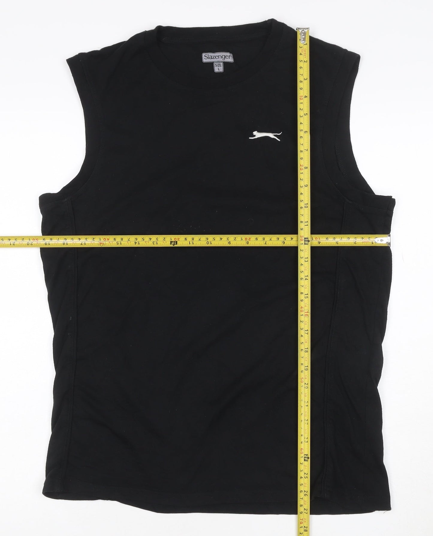 Slazenger Men's Black Sleeveless Crew Neck Athletic T-Shirt Size L