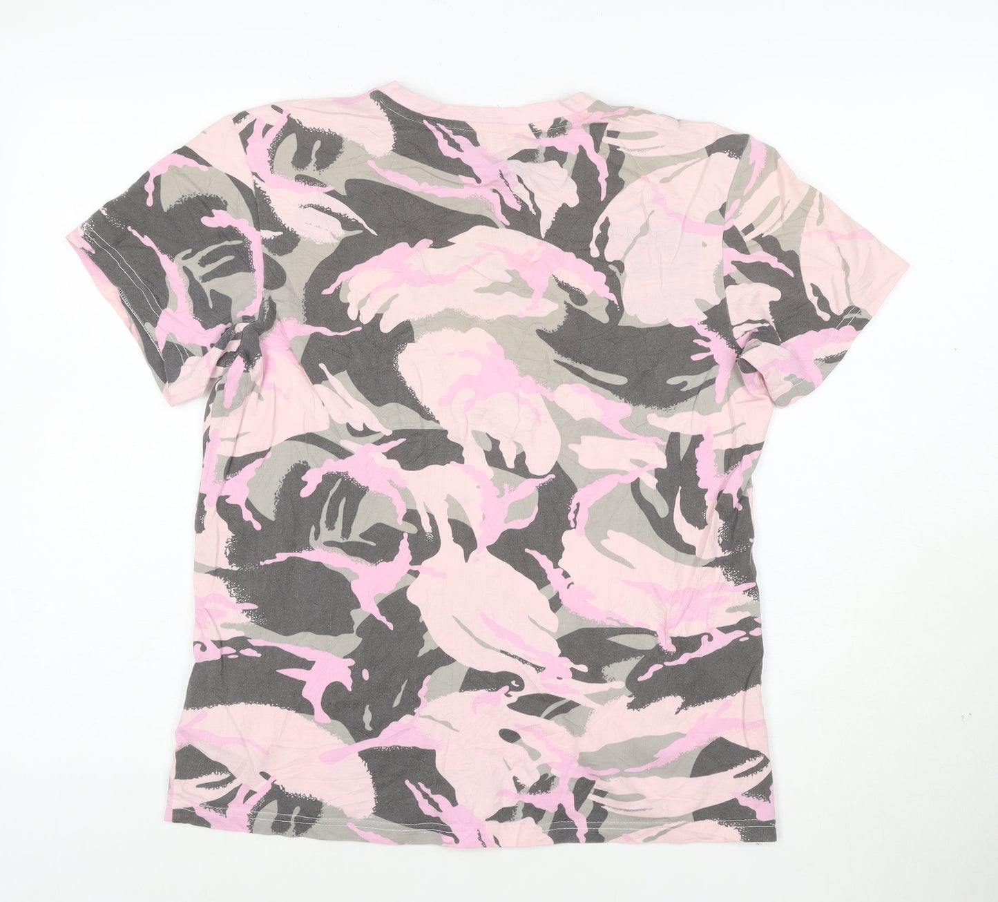 Adidas Womens Multicoloured Camouflage Cotton T-Shirt Size S