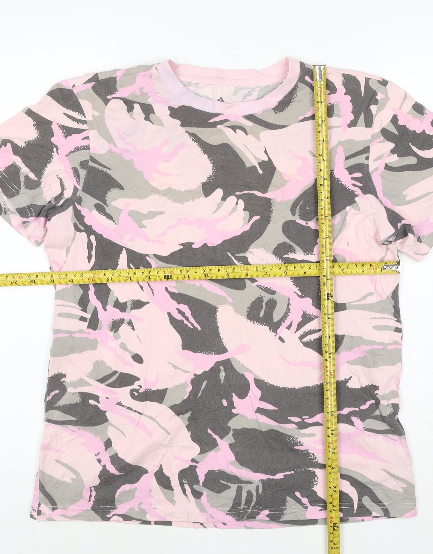 Adidas Womens Multicoloured Camouflage Cotton T-Shirt Size S