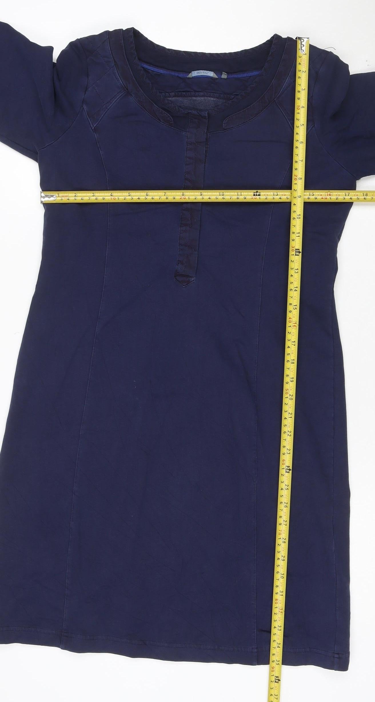 Sandwich Women’s Navy Blue S Shift Dress 3/4 Sleeve Cotton Blend