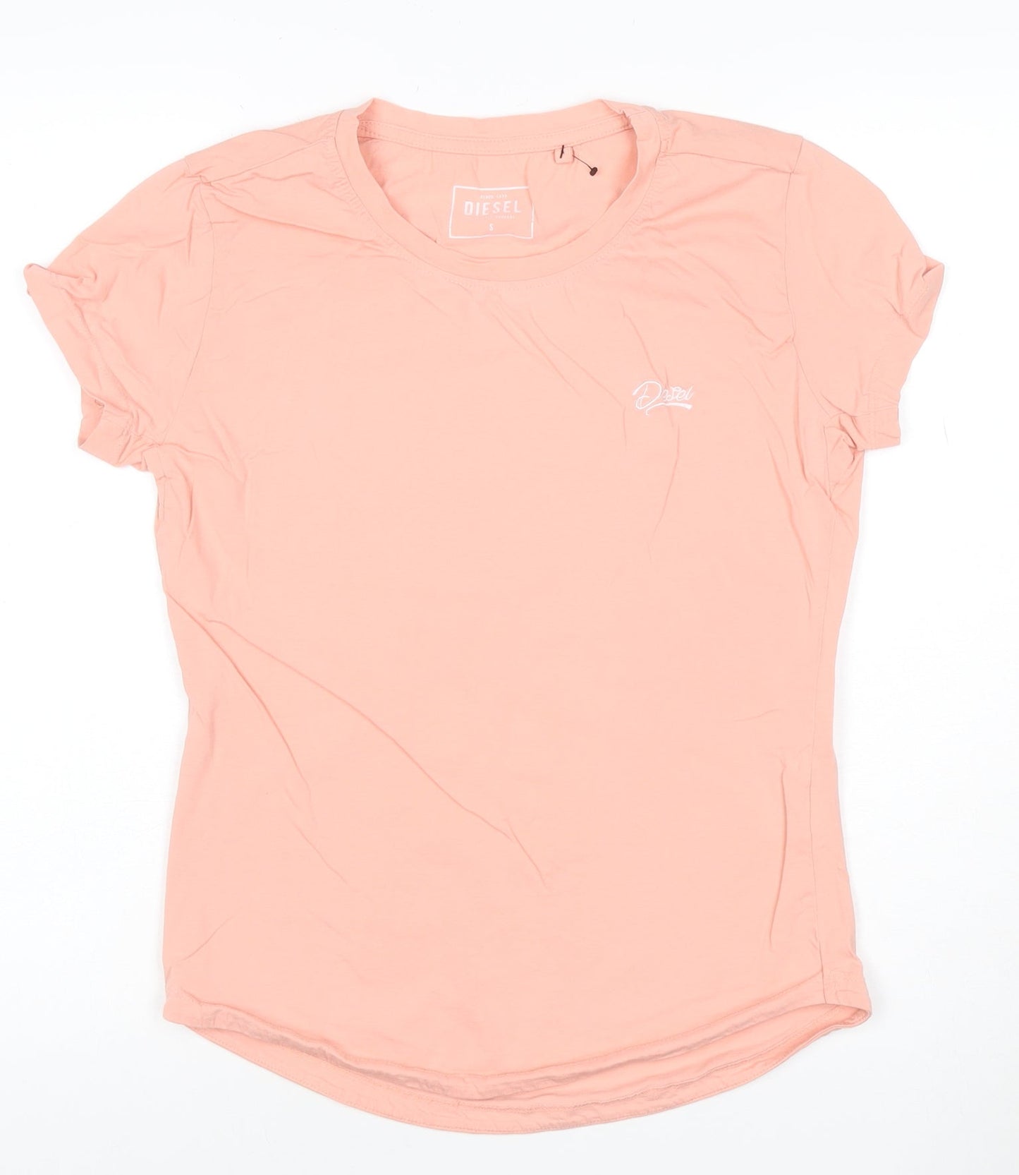 Diesel Womens Pink Cotton Basic T-Shirt Size S