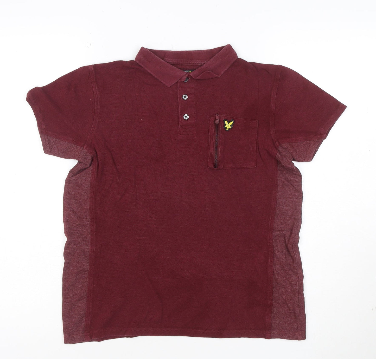 Lyle & Scott Boys Red Polo Shirt 12-13 Years Short Sleeve Cotton Top