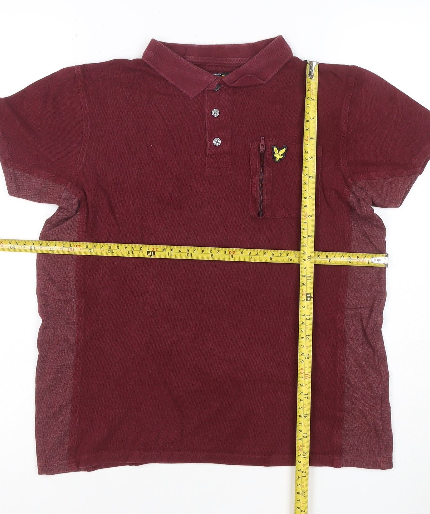 Lyle & Scott Boys Red Polo Shirt 12-13 Years Short Sleeve Cotton Top