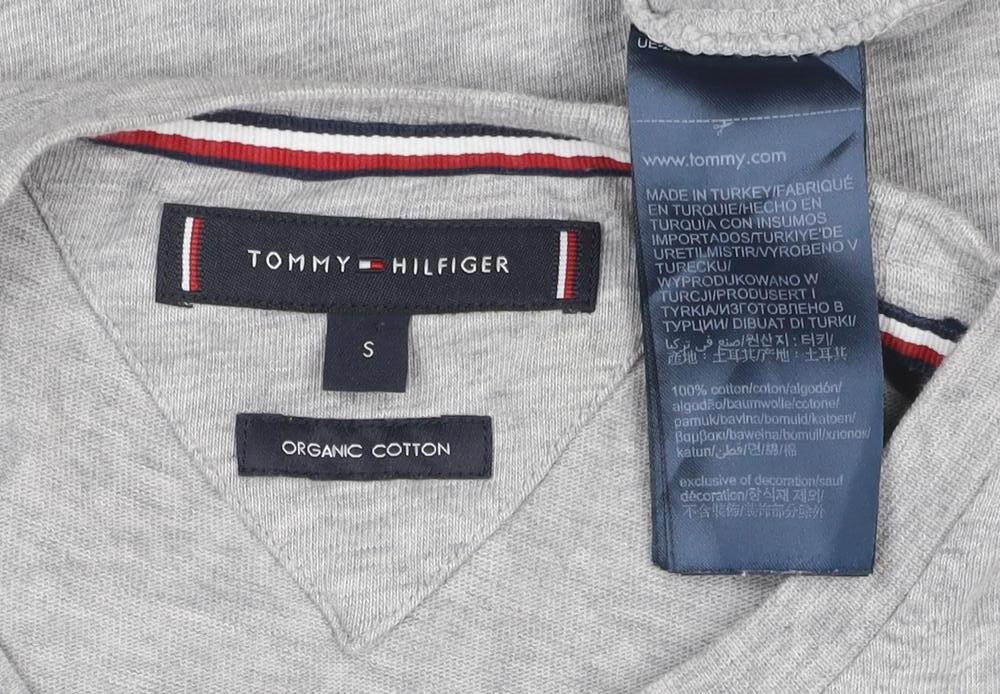Tommy Hilfiger Unisex Grey Colourblock Cotton T-Shirt Size S