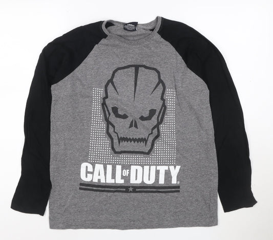 Call of Duty Men’s Grey Long Sleeve Graphic T-Shirt Size S
