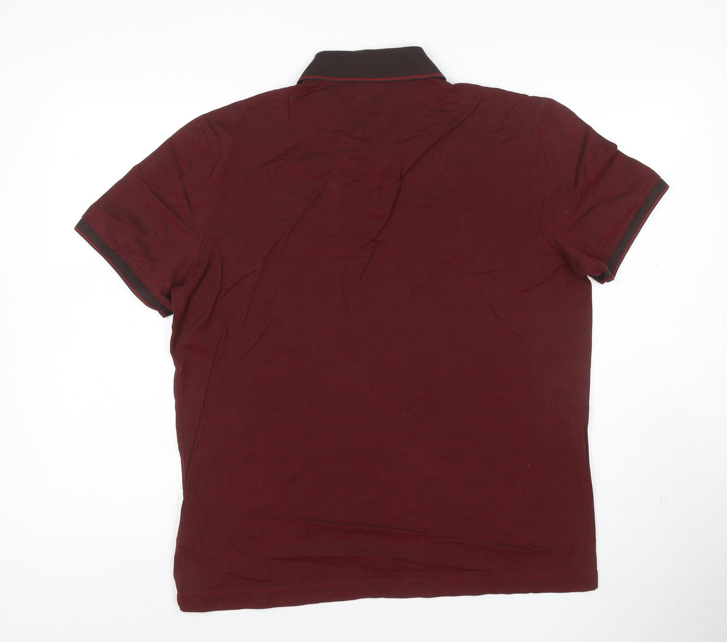 Hugo Boss Men's Red Regular Fit Cotton Polo Shirt Size XL