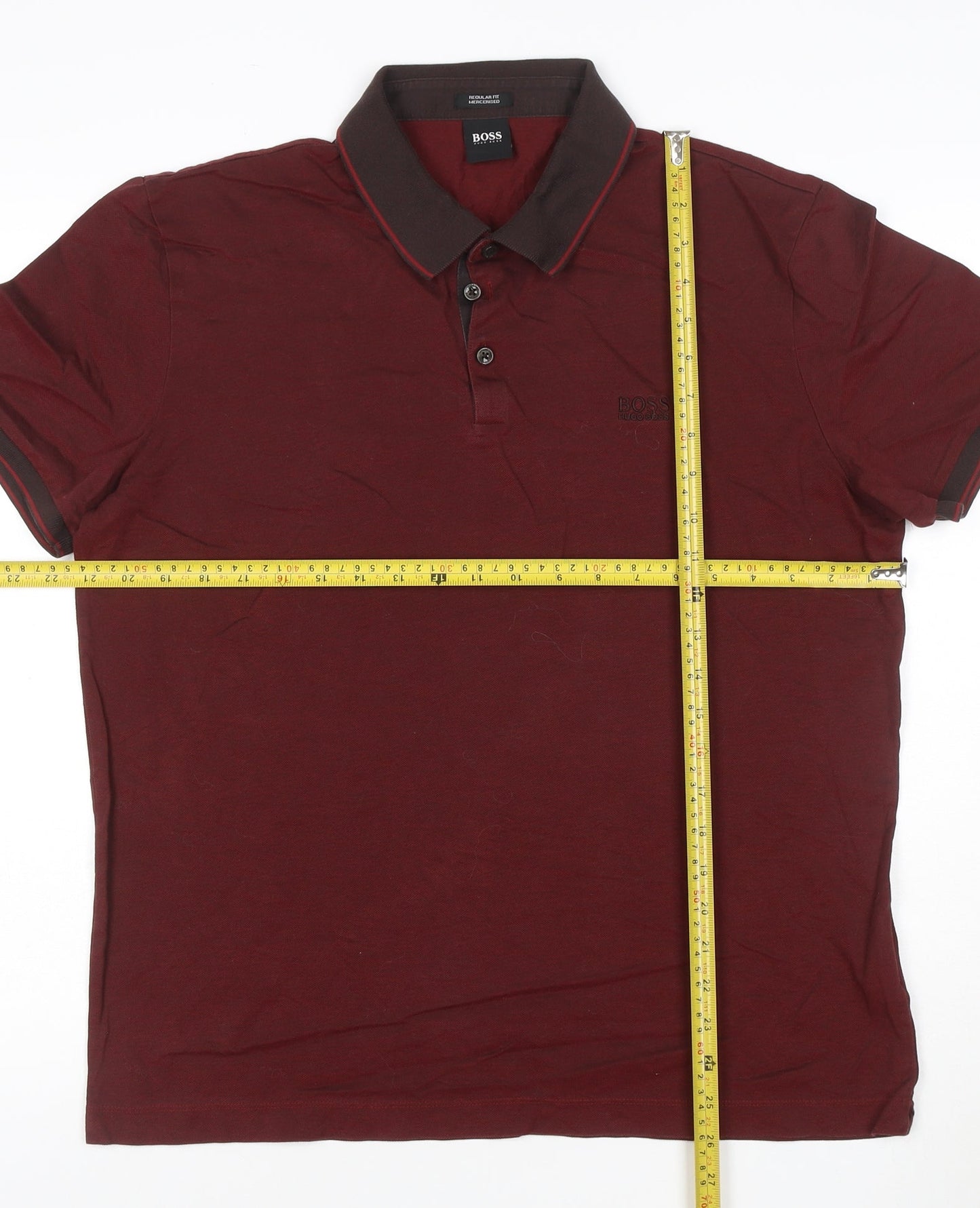 Hugo Boss Men's Red Regular Fit Cotton Polo Shirt Size XL