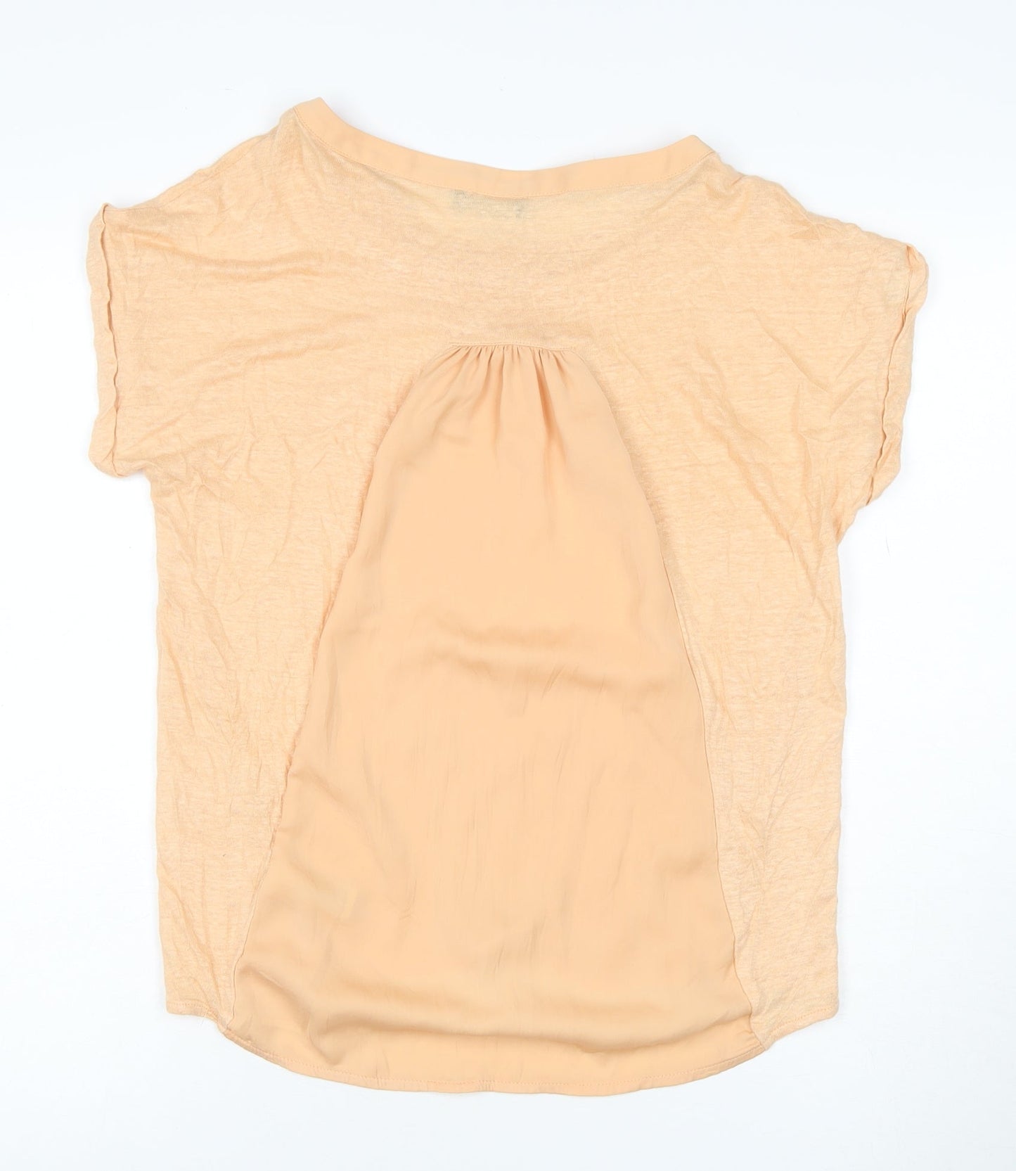 Marks and Spencer Autograph Women's Beige Linen Blend Short Sleeve T-Shirt UK 12