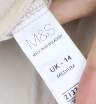 Marks and Spencer Womens Beige Cotton Cargo Capri Trousers UK 14