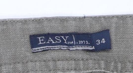 EASY Women’s Green Linen Cropped Trousers Size L 34in Waist