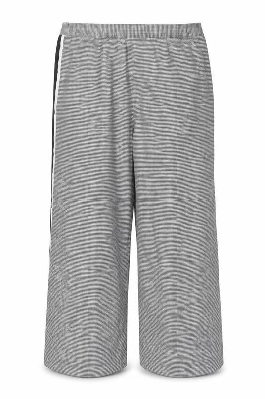 Marks and Spencer Womens Black Houndstooth Wide-Leg Slim Trousers Size 16