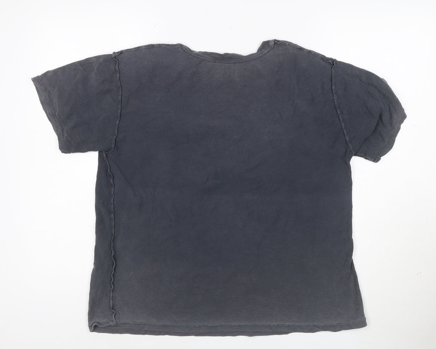 Topshop Women's Black Tupac Graphic Cotton T-Shirt Size 10