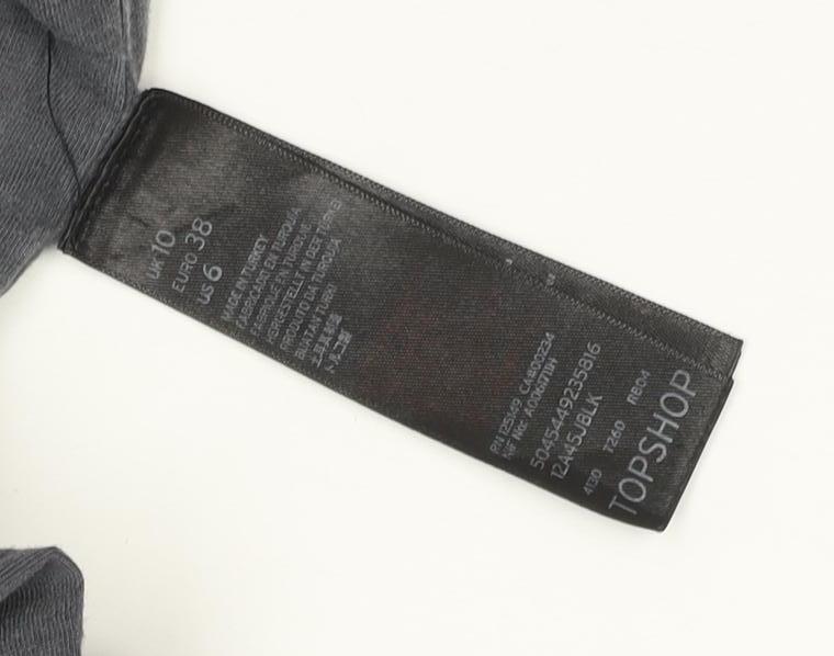 Topshop Women's Black Tupac Graphic Cotton T-Shirt Size 10