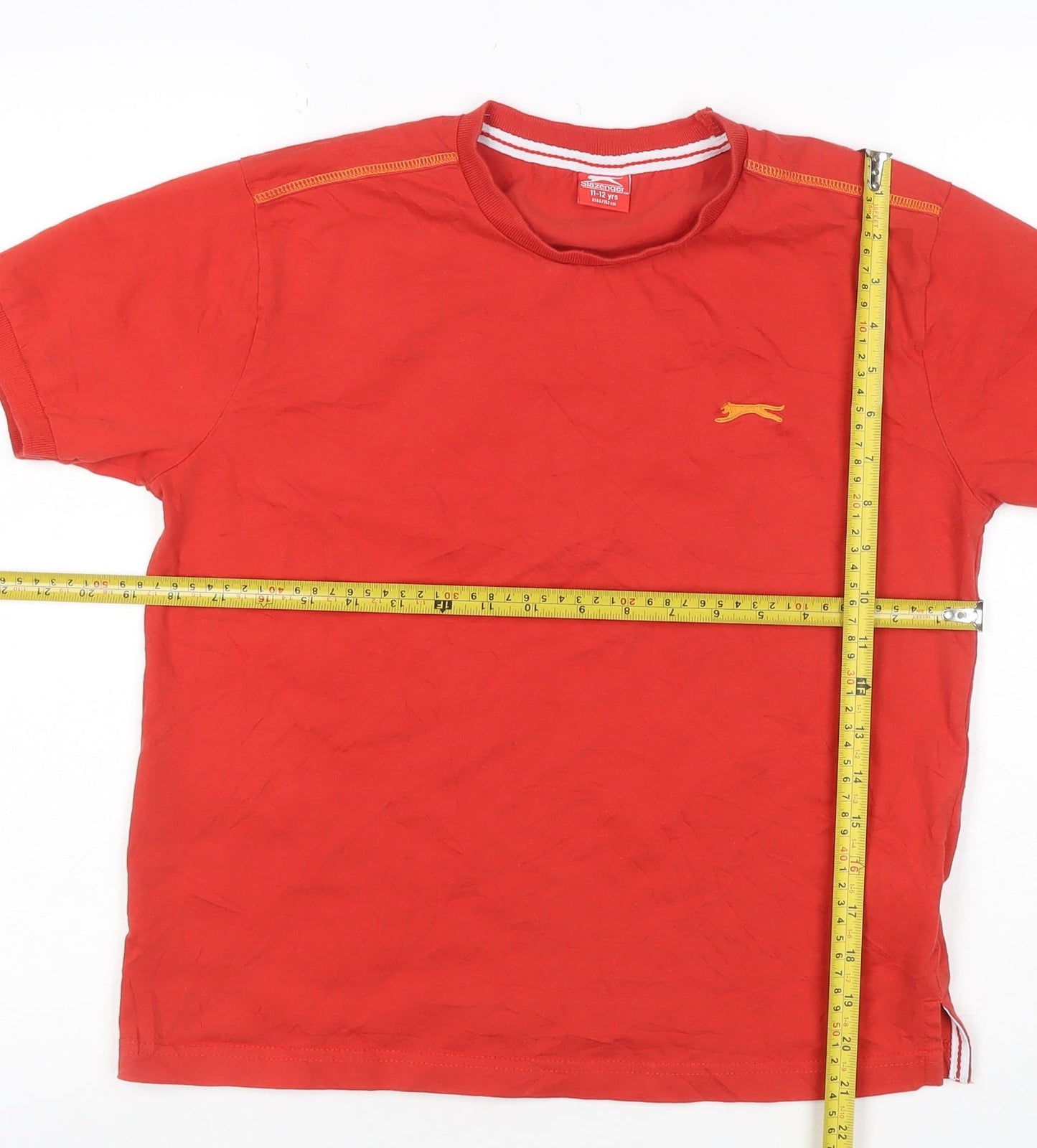 Slazenger Boys Red Short Sleeve Cotton Sports T-Shirt 11-12 Years