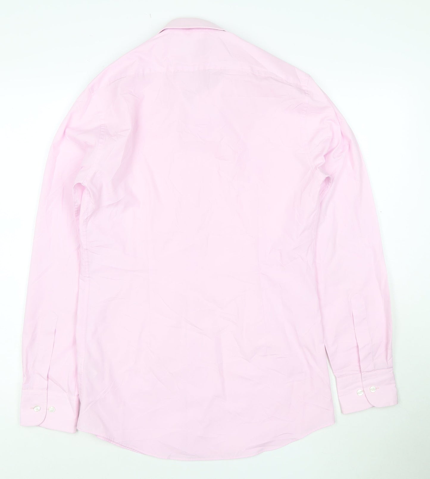 Marks and Spencer Womens Pink Slim Fit Long Sleeve Button-Up Shirt Size 14