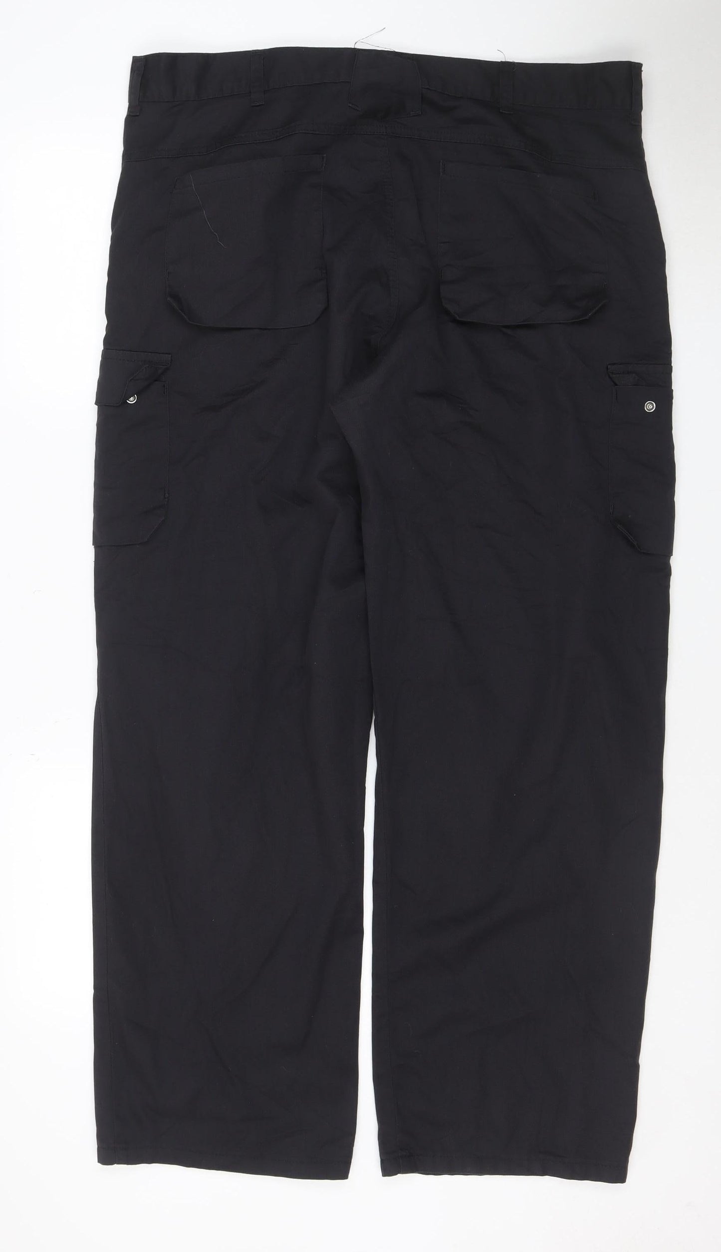 ISA LEA Group Mens Black Cargo Work Trousers Size L Regular Fit