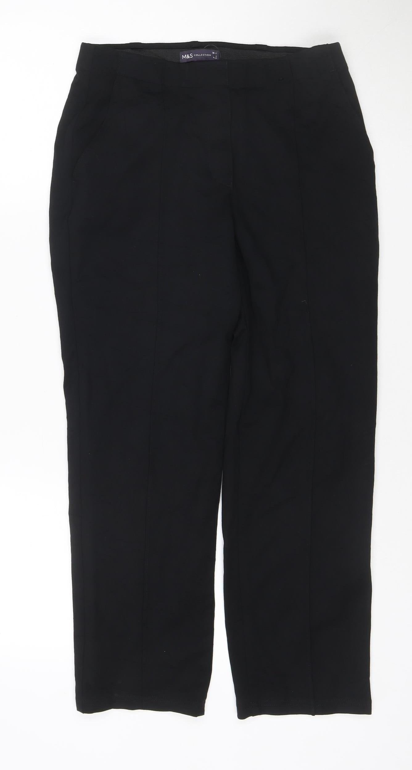 Marks and Spencer Womens Black Size 10 Slim Leg Trousers