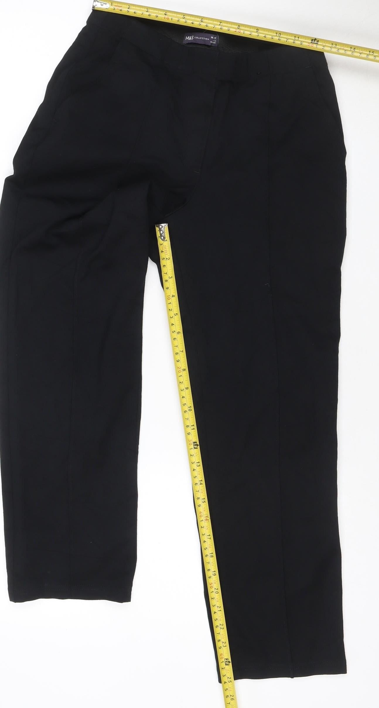 Marks and Spencer Womens Black Size 10 Slim Leg Trousers